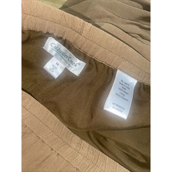 Coldwater Creek Tan Khaki Maxi Skirt Autumn Bohemian Boho Lined Sz Medium - Picture 7 of 7